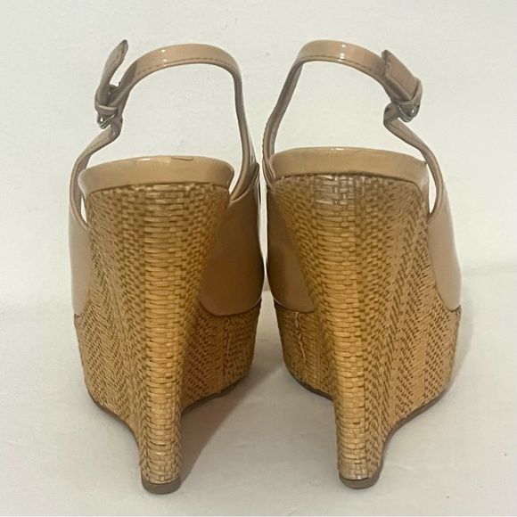 Gucci "Vitello Vernice Soft Wedge" Shoes Tan Size 37.5 Fair Condition - Picture 3 of 12